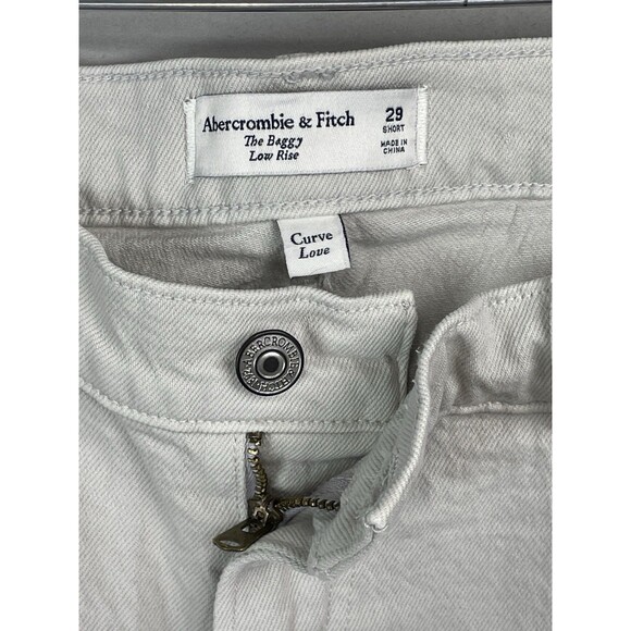 Abercrombie & Fitch Women 32 Jeans Short Curve Low Rise Baggy Stretch NEW - Picture 10 of 14